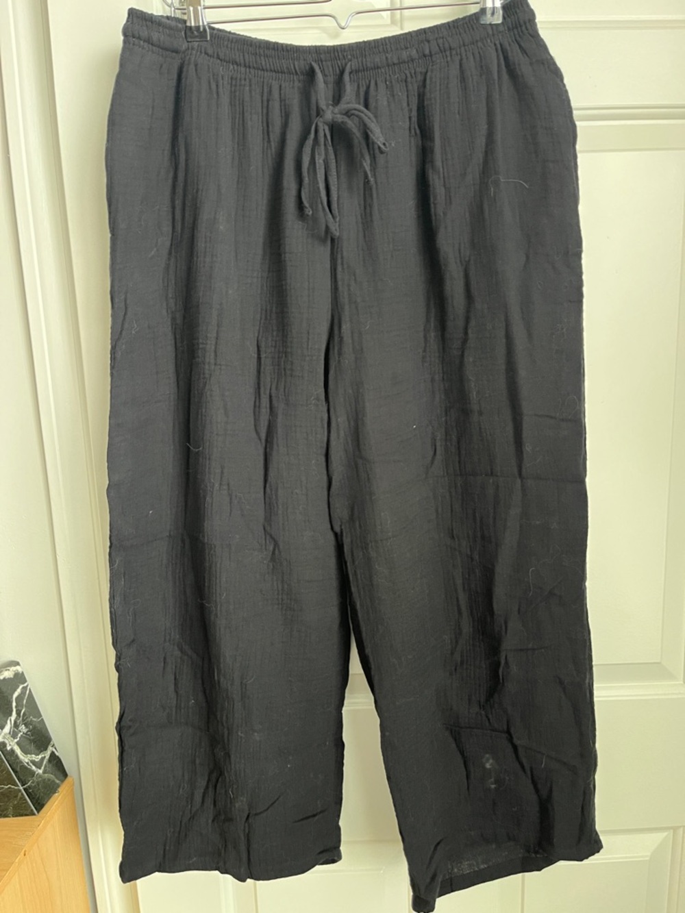 Jessica Simpson L Black Drawstring Linen Pants